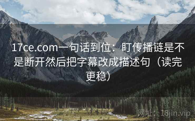 17ce.com一句话到位：盯传播链是不是断开然后把字幕改成描述句（读完更稳）