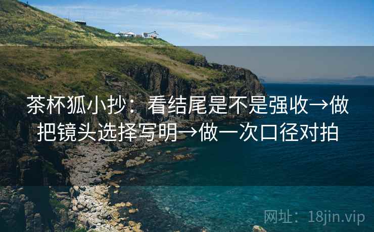 茶杯狐小抄：看结尾是不是强收→做把镜头选择写明→做一次口径对拍